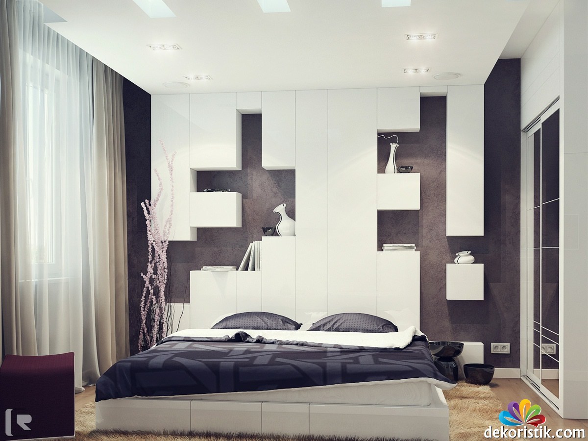 siyah,beyaz,yatak,odası,dekorasyonu