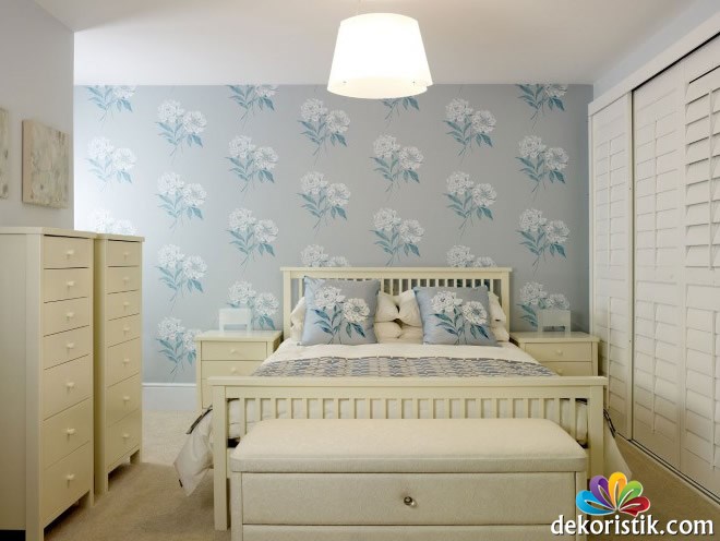 Mavi Yatak Odası Duvar Kağıdı