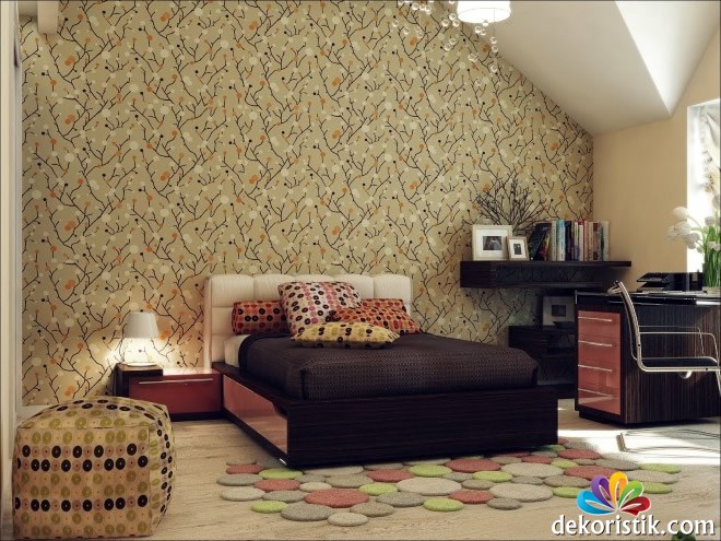 Kahverengi Yatak Odası Duvar Kağıdı
