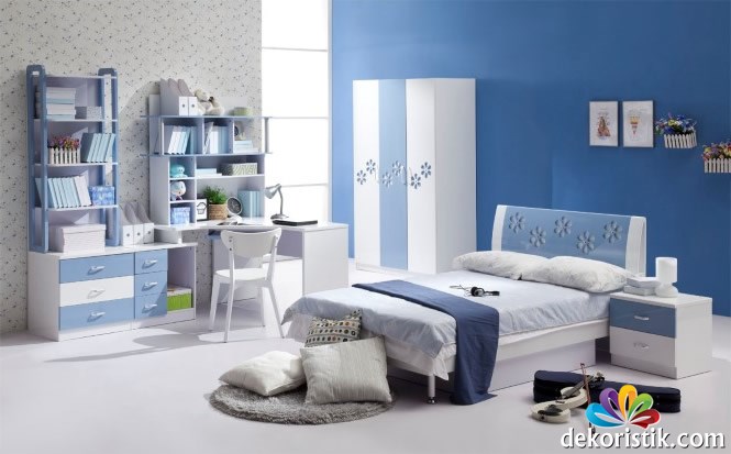 mavi yatak odasi modelleri