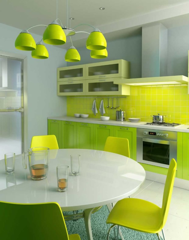 Neon Yeşil Mutfak Dolapları