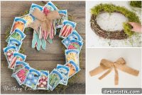 DIY Front Door Garden Wreath Using Dollar Store Finds