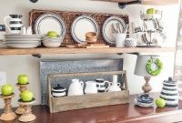 Late Summer to Early Fall Farmhouse Open Kitchen Shelf Decor