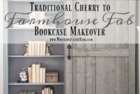 Bookcase Makeover: From Traditional Cherry to Farmhouse Chic