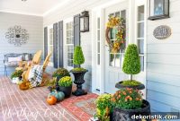 Charming Fall Front Porch Ideas with Pumpkins and Mums