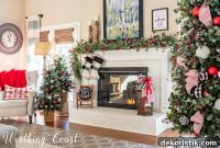Buffalo Check and Eucalyptus Christmas Trees and Mantel Decor