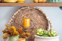 Fall Decor Ideas for Open Shelves and a Table Centerpiece