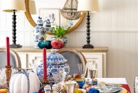 Elegant Blue and White Thanksgiving Table Setting Ideas