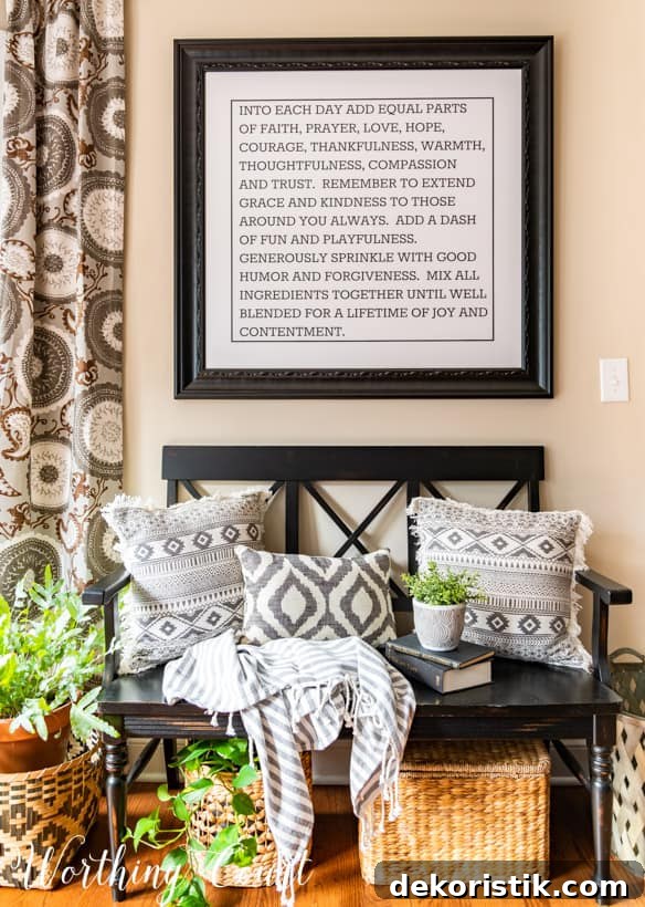Free Printable Motivational Quotes to Start Your Day 4 black bench with large free motivational words printable hung on the wall