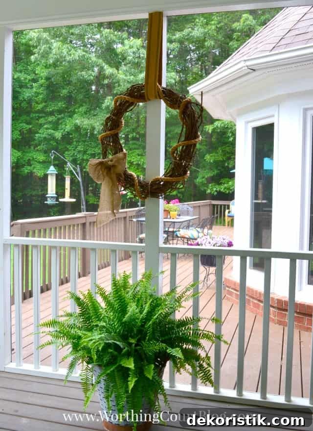 Rustic grapevine wreath.