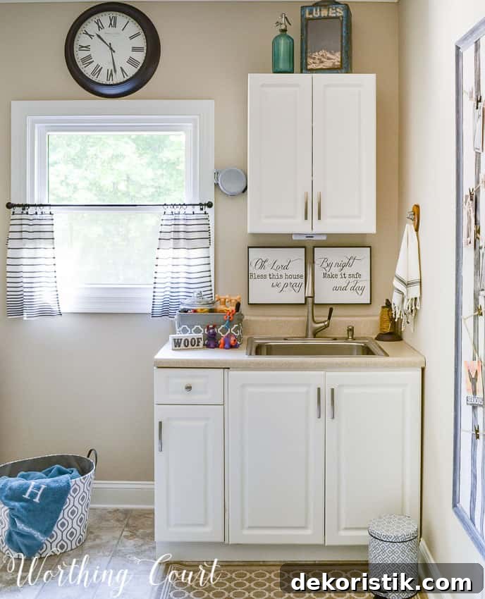 Transform a Cluttered Laundry Room into a Bright, Organized Space 8 Laundry room sink and dog washing area.