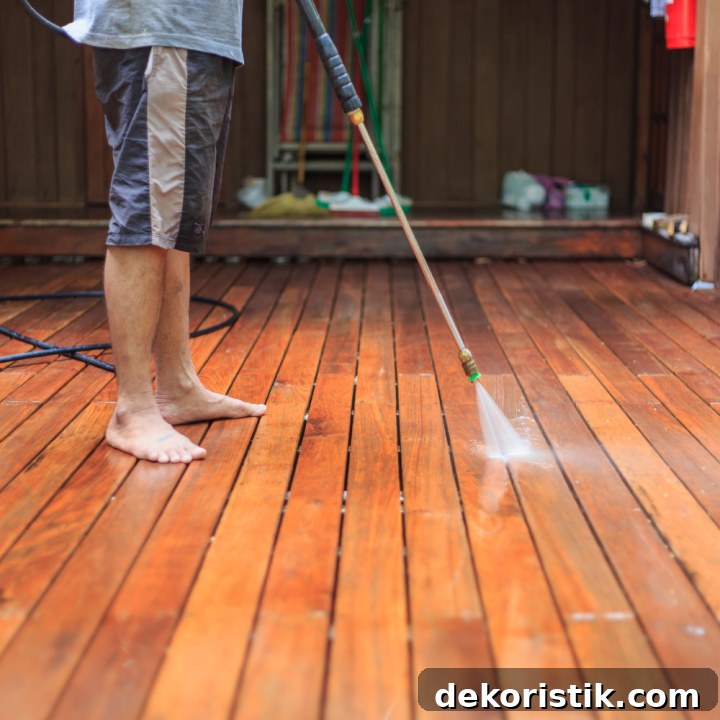 Backyard and Patio Ideas to Transform Your Outdoor Space 4 person pressure washing a wood deck