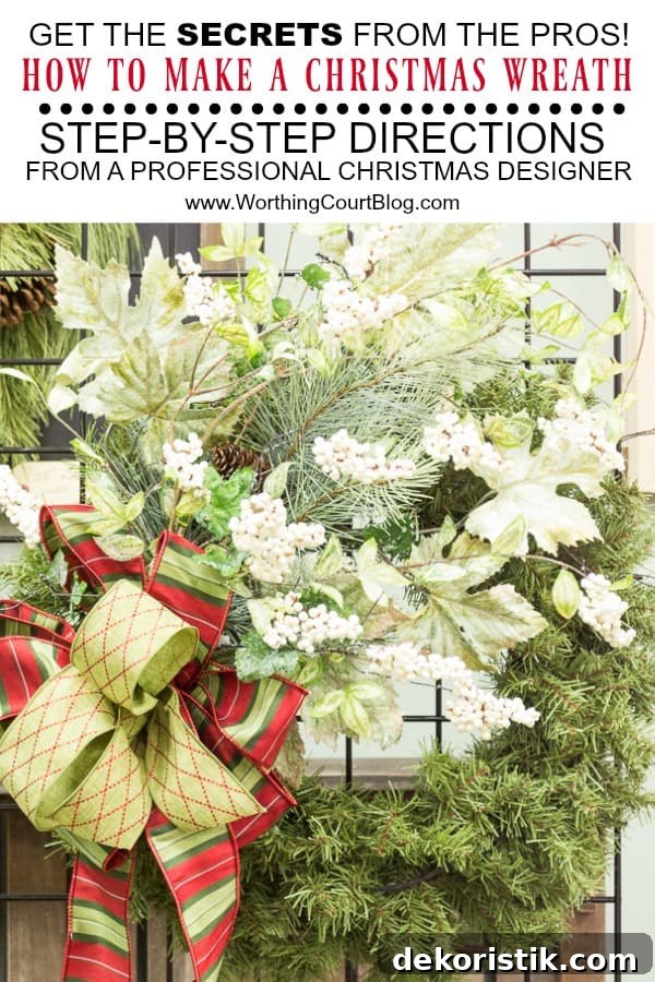 directions for how to make a Christmas wreath