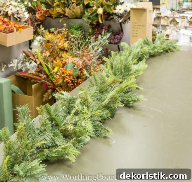 Branches of an evergreen tree laid out.