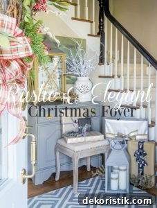 Rustic and Elegant Christmas Foyer.