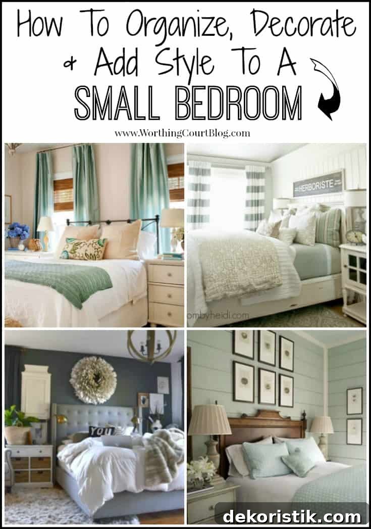 A comprehensive guide for how to organize, decorate and add style to a small bedroom.