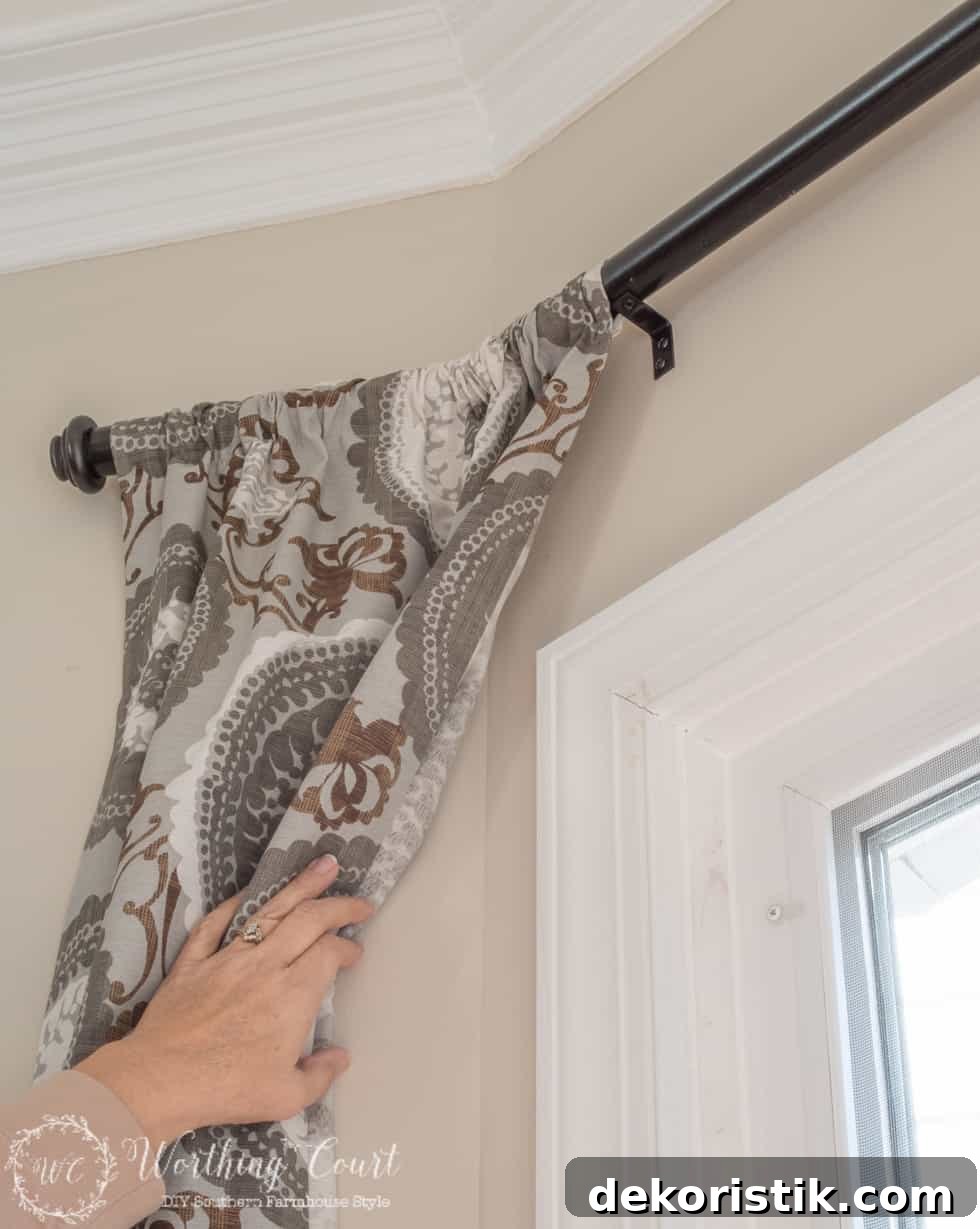 DIY Cheater Bay Window Drapery Hardware