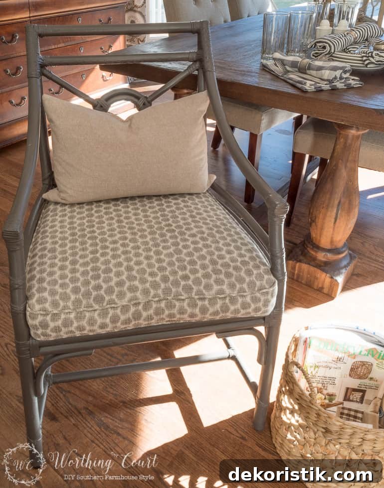 Rattan chair after