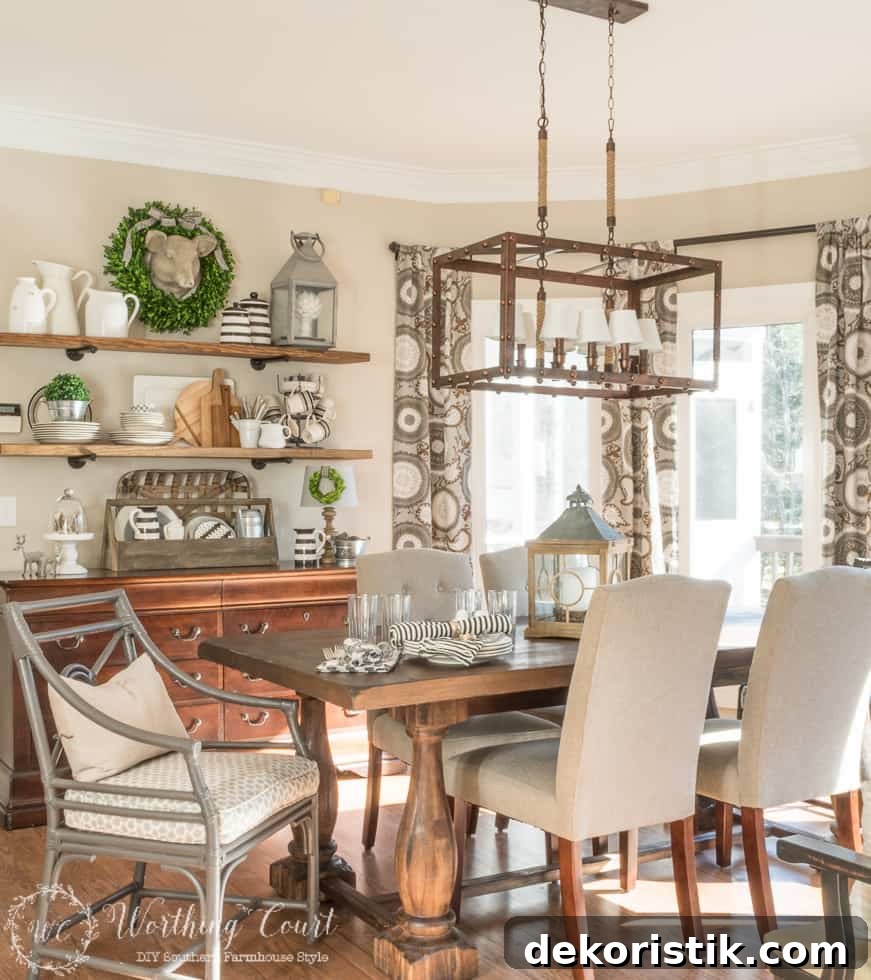 Rustic Farmhouse Breakfast Area Makeover - Before & After