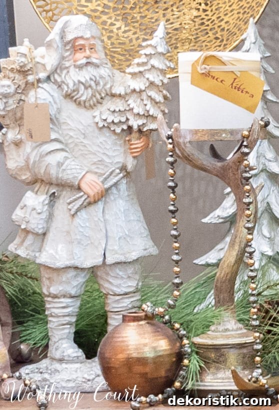 6 Smart Steps Now to Simplify Next Christmas 5 Christmas vignette with Santa figurine