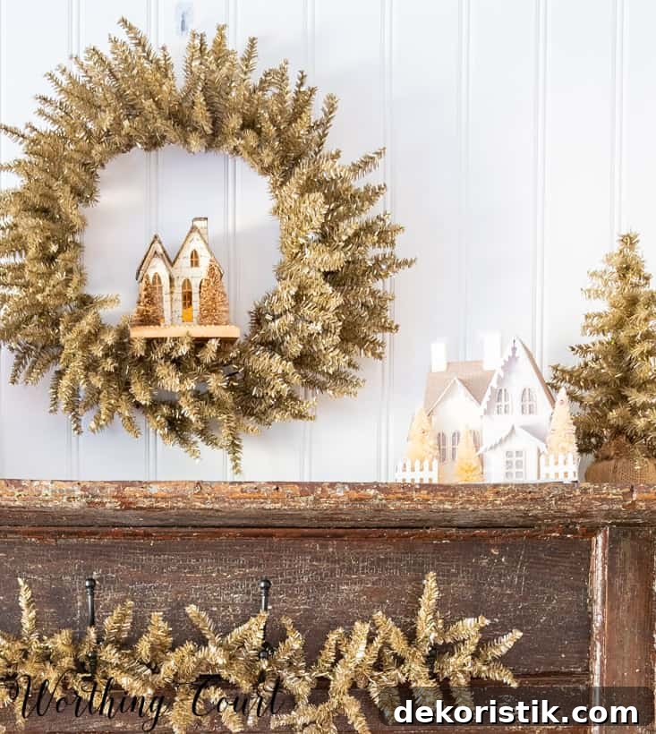 6 Smart Steps Now to Simplify Next Christmas 7 Gold tinsel Christmas wreath