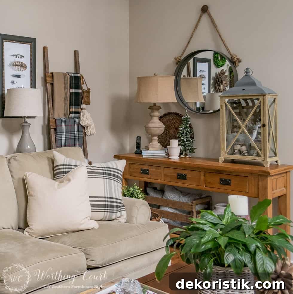 Rustic Gallery Wall Above The Sofa