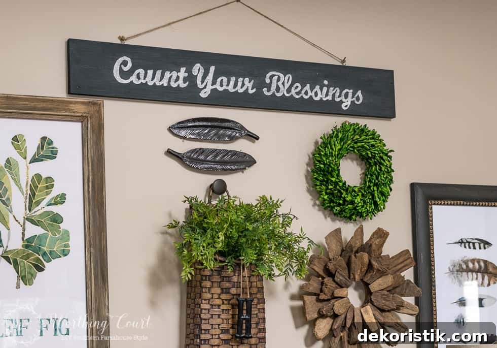 DIY 'Count Your Blessings' Chalkboard Sign