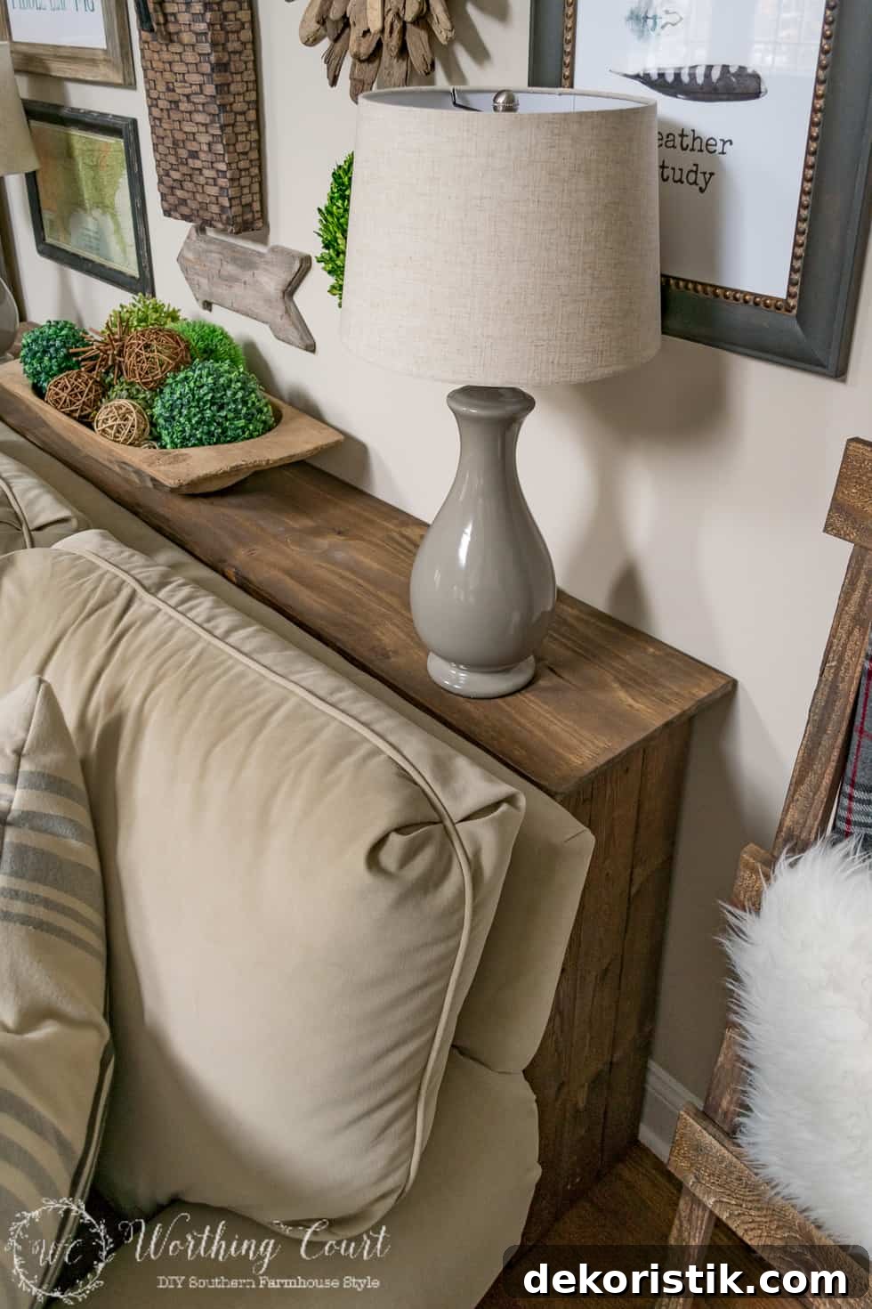 DIY Rustic Sofa Console Table
