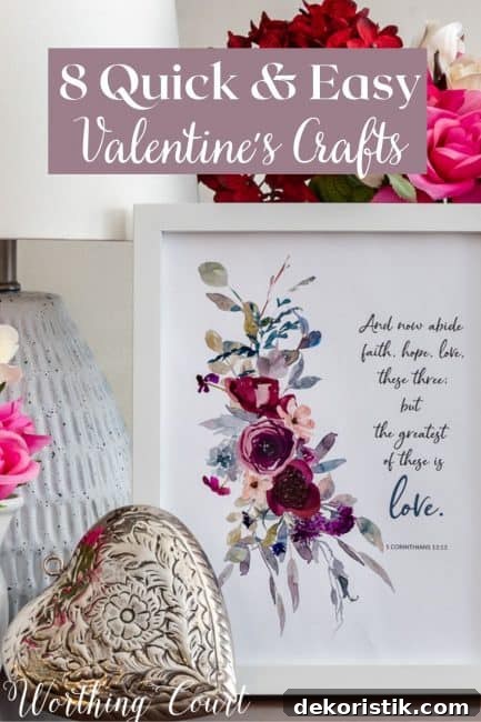 pinterest graphic for Valentine's Day Crafts
