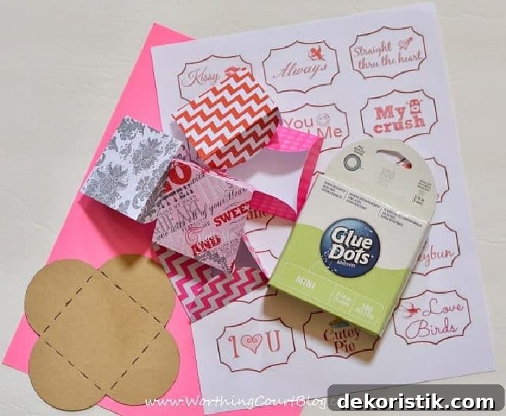 supplies need to make mini valentines