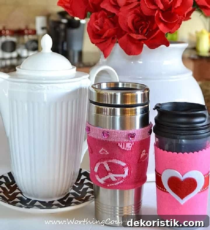 thermal cups with diy cozies