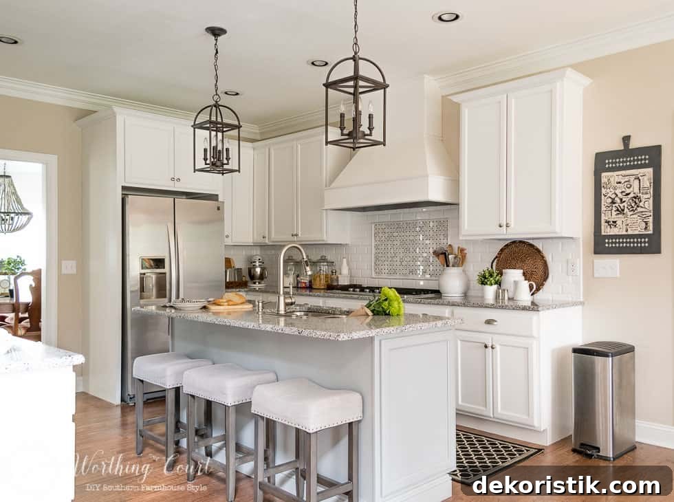 Farmhouse style kitchen with spring touches
