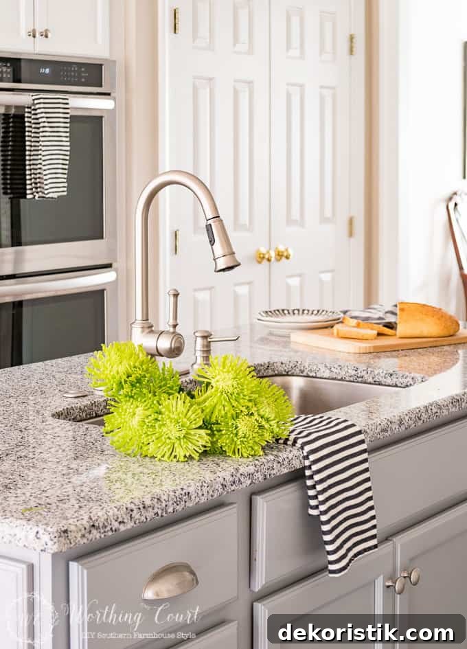 Farmhouse style kitchen with spring touches
