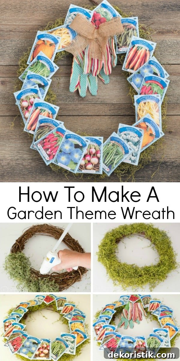 directions for making a wreath with seed packets