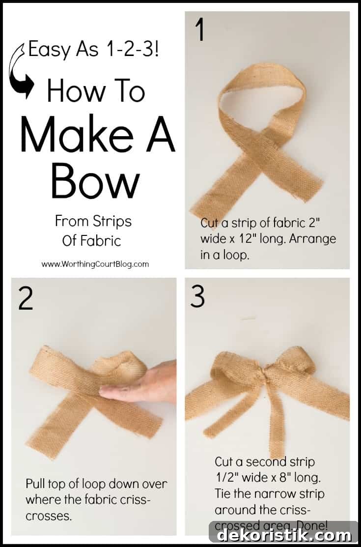 How to make a bow from strips of fabric or ribbon.