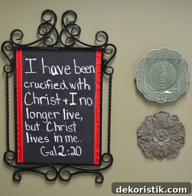 Chalkboard and topiary plate