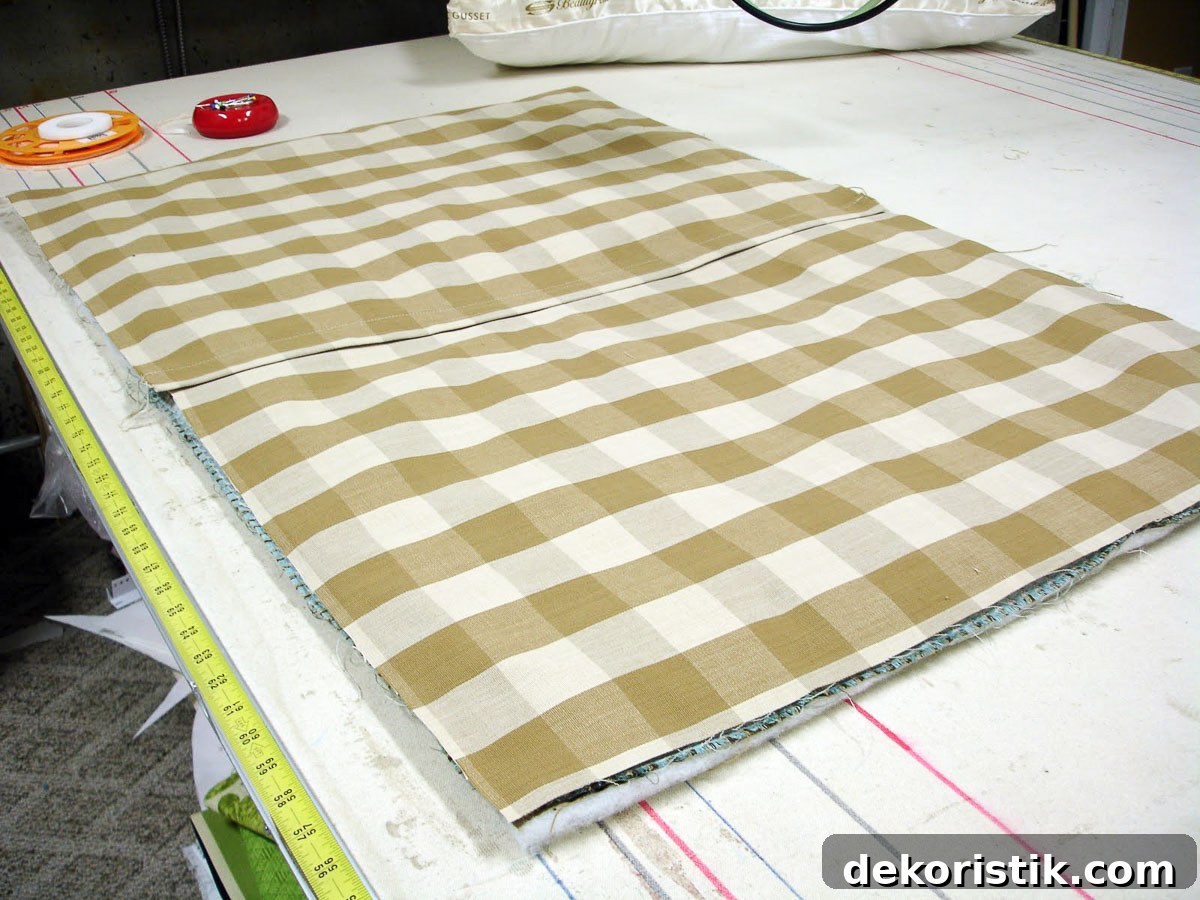 front and back of a pillow sham before being sewn together