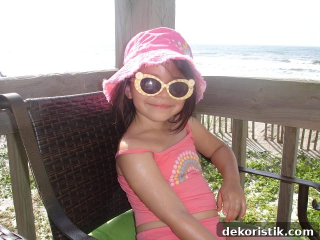 Granddaughter sitting on the deck