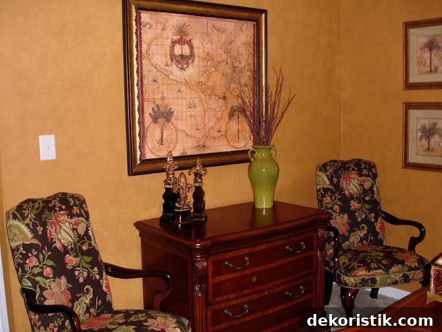 Pair of recovered chairs in home office