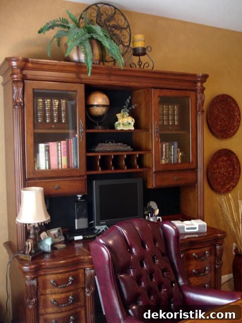 Alternate angle showing natural light in the home office