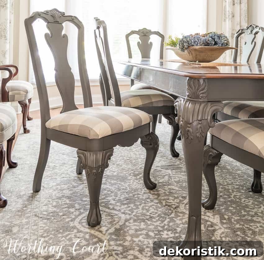 How To Redecorate A Dining Room - if you have a piece of furniture that is too large to carry outside a paint store can color match spray paint for you!