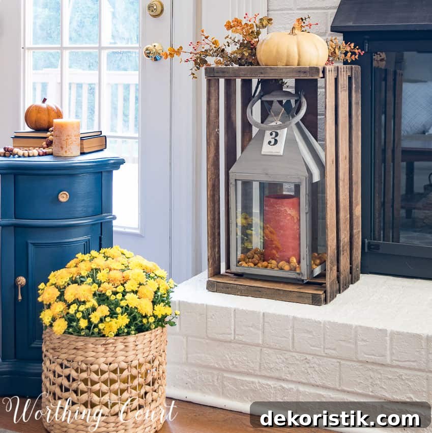 directions for how to decorate with fall with vignettes