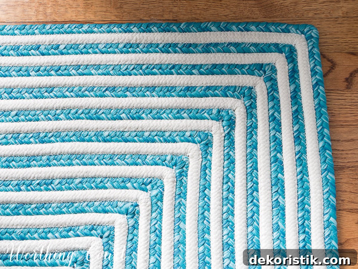braided teal rug in a colorful teenage girl's bedroom