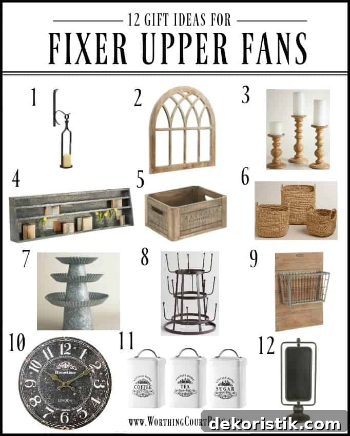 12 gift ideas for farmhouse style and Fixer Upper fans || Worthing Court
