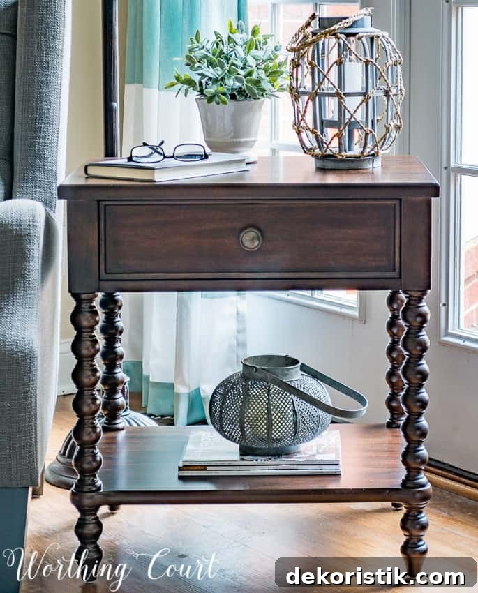 How to Create a Cohesive Family Room 7 Side table with spindle legs || Worthing Court