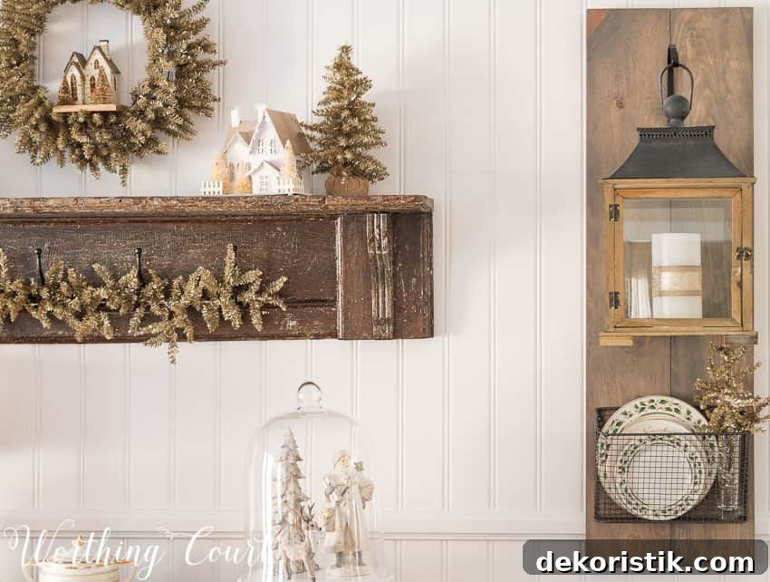 DIY Fixer Upper style hanging lantern display decorated for Christmas || Worthing Court
