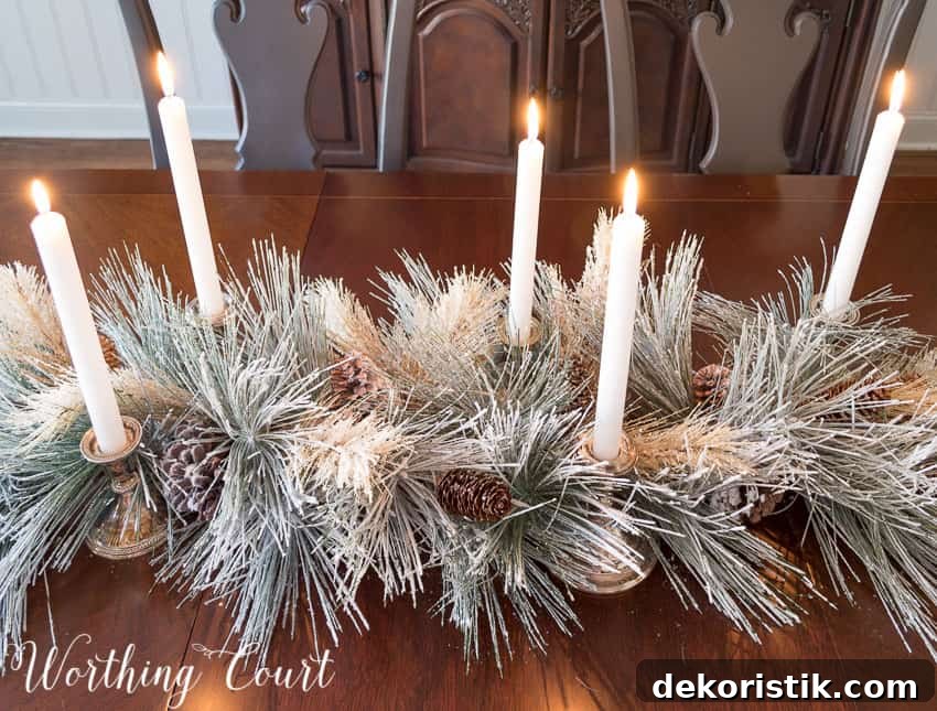 Simple Christmas table centerpiece || Worthing Court