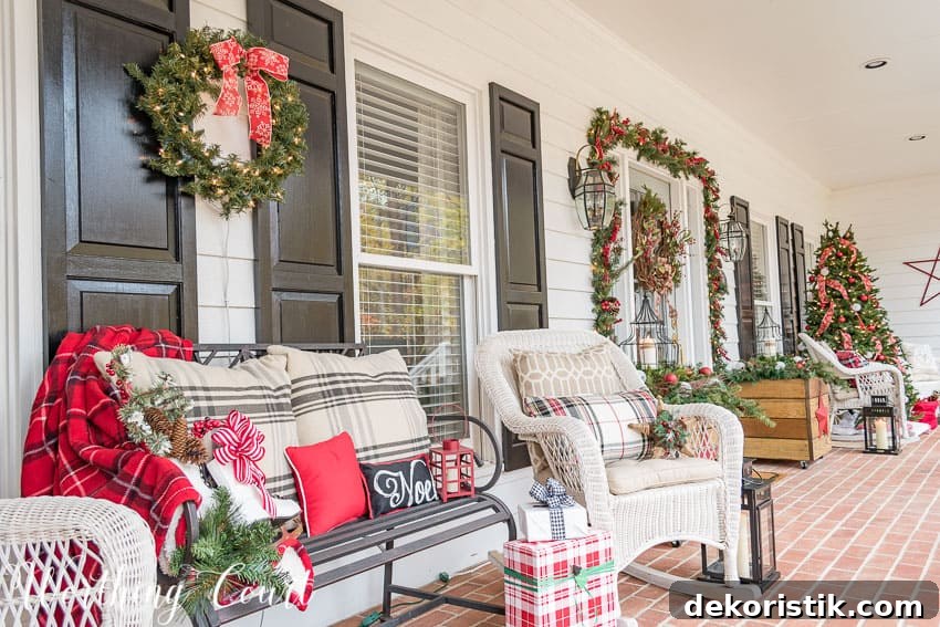 There are throw blankets in a plaid pattern on the chairs.