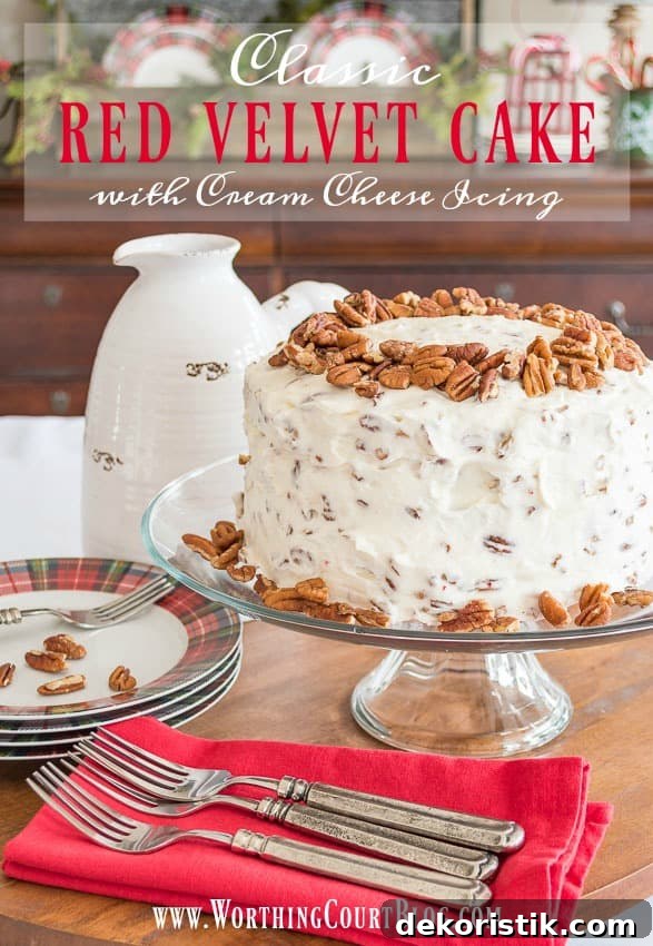 Classic Red Velvet Cake With Cream Cheese Icing poster.