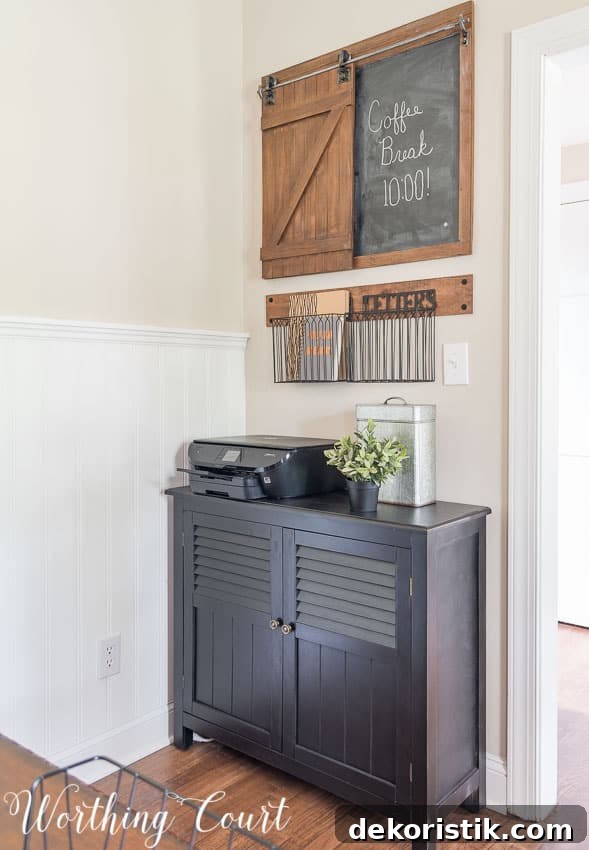 Farmhouse style home office storage and organization solution || Worthing Court
